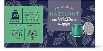 Cápsulas de Aluminio de Café Sabor Avellana Compatibles con Nespresso, 20 Unidades (1 Paquete de 20), Certificadas por Rainforest Alliance