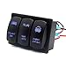 Rocker Switch, Switch Panel, Ausdin Led Light Bar Rocker Switch 3 Gang Switch Panel With Rocker Switch Holder 14AWG Wiring Harness Pre-wired Easy Installation 300W 12/24V Each Gang ON-OFF LED Light