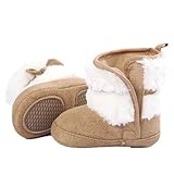 Ecosin(TM) Baby Bowknot Keep Warm Soft Sole Snow Boots Crib Prewalker Shoes Toddler (0~6Month, Khaki)