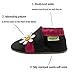 SAYOYO Baby Cute Flower Soft Sole Leather Infant Toddler Prewalker Shoes (Black,12-18 Months)