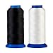 Selric [3000Yards/Black+White] Pack of 2 UV Resistant High Strength Polyester Thread #69 T70 Size 210D/3 for Upholstery, Outdoor Market, Drapery, Beading, Purses, Leather