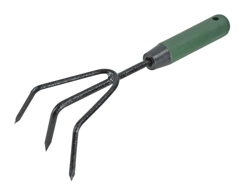 Faithfull Essentials Hand Cultivator, Carbon Steel, 3 Prong Garden Tool for Loosening Soil in Tight Spaces