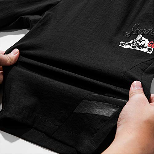 YAXuan Men's Shorts, Sports Beach Shorts Fitness Gym Workout Plus Size Activewear Breathable Quick Dry Sweat-Wicking Micro-Elastic Loose,Black,29