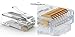 RJ45 8P8C CAT5 CAT5E Connectors - End Pass Through Ethernet RJ-45 Gold Plated Network Cable Clamshell, Connector One-Piece High Performance RJ45 Modular Plug (Cat5/5e 100 Pcs)