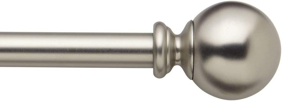 Bali Blinds 5/8" Ball Cafe Rod Set, 48-84", Satin Nickel: Home & Kitchen