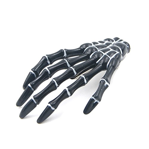 AngelaKerry 2pcs Black Skeleton Hand Bone Hair Clip Hairpins for Halloween Party (Pack of 2pcs - Black Color)