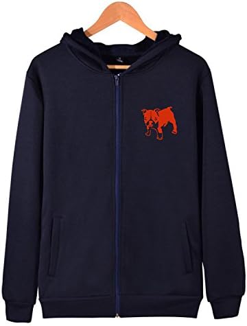 Sxiuyou French Bulldog Puppy Long Sleeve Pocket Hoodie Zip Up Tops Lightweight Sweatshirts