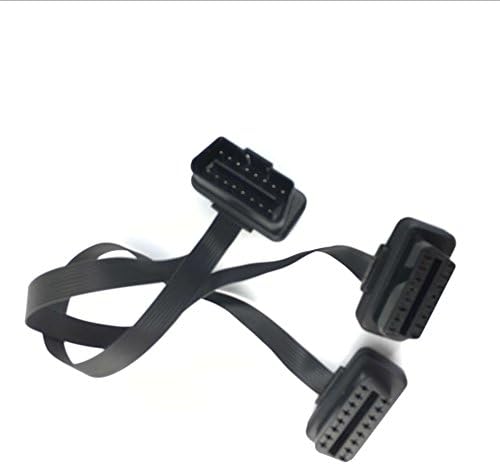 vahicle OBD2 Extension Cable Flat-Noodle Splitter 16 Pin Male to Dual Female Y OBD Diagnostic Cable Factory Sale