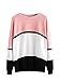 MakeMeChic Women's Color Block Drop Shoulder Crewneck Sweatshirt