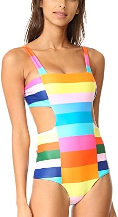 Swimwear Rainbow hit Color one-Piece Swimsuit Strap Bikini Ladies Swimwear