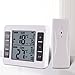 Glisteny Digital Alarm Thermometer, Indoor and Outdoor Thermometer Monitor with Temperature Sensor ¡æ/¨H Switch Easily Temperature Gauge for Home Hotel Refrigerator