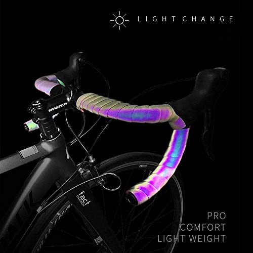 FOONEE 2 Rolls Bike Bar Tape, Color Reflective Bicycle Handlebar,Waterproof and Wear Resistant Bicycle Handlebar Grips Tape Wrap Cycling Grip Tape for Road Bikes, Mountain Bike, 215 cm / 84.6 inch