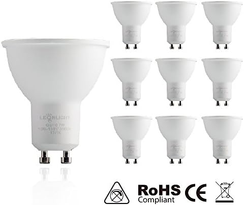 Leonlgiht GU10 LED Bulb,7W(60 Watt Equivalent),Soft White 3000K GU10 LED Spotlight, for Home Track Lighting,Recessed Lighting,556lm,38 Degrees,non Dimmable(10-Pack)