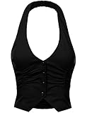 FPT Womens Stretchy Cropped Halter Vest