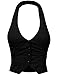 Fifth Parallel Threads FPT Women's Fashion Halter Neck Cropped Button Up Vest (4 Styles)