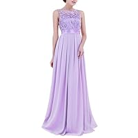 YiZYiF Women Crochet Lace Wedding Bridesmaid Formal Gown Prom Party Maxi Dress Lavender 14