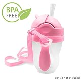 3-in-1 Straw Sippy Cup Conversion Kit for Comotomo Baby Bottle, 5 Ounce and 8 Ounce (Weighted Straw, Pink)
