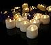 Cozeyat 24pcs Soft Warm White Battery Tea Lights Romantic Flameless LED Candles with Petals for Proposal, Wedding Receptions, Ceremony, Bridal Shower, Dinner Table Setting,Christmas Party Home Decor