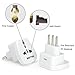 Adapter for Italy and Chile, Type L, 3-Pin Grounded Plug, Universal Travel Outlet, Tamper Resistant Socket, 2 Pack