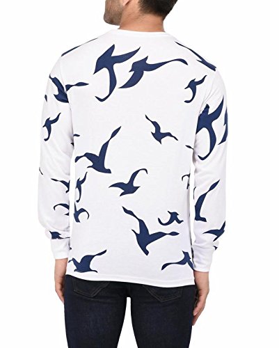 vivid bharti men's white printed full sleeve high quality tshirts