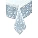 kedudes Snowflakes Winter Plastic Tablecloth Set - One Clear Snowflakes Table Cover and One Solid Light Blue Plastic Tablecloth, Great for Holiday Frozen Party. Tablecover.