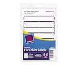 Avery Print or Write File Folder Labels for Laser and Inkjet Printers, 1/3 Cut, Black, Pack of 252 (5211)