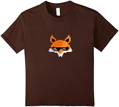 Kids Awesome 8-bit Fox T-Shirt - Mens &amp; Womens Sizes 6 Brown