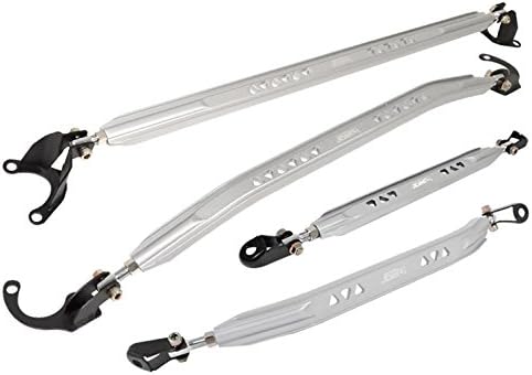 AJP Distributors For 1996 1997 1998 1999 2000 96 97 98 99 00 Honda Civic Ek Ej Ex Lx Dx Silver Aluminum Jdm Sport Suspension Front Rear Lower Upper Strut Bar Brace Stabilizer Adjustable Tower Handling