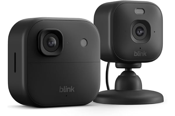 Blink Outdoor 2K+ and Mini 2K+ (newest model) â€” Wireless and plug-in 2K resolution smart security cameras, Sync Module Core included â€” 2 Cameras (Black)