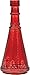 Luna Bazaar Small Vintage Glass Bottle (6.75-Inch, Cone Design, Red) - Flower Bud Vase - For Home Decor, Party Decorations, and Wedding Centerpieces