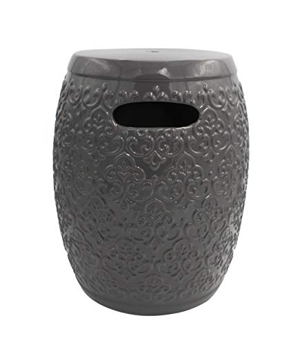Ravenna Homeamazon Brand Ravenna Home Damask Pattern Ceramic Garden Stool Or Side Table 16 H Grey Dailymail