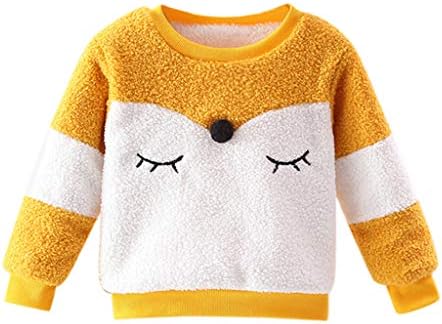 Lefthigh Toddler Kids Baby Boy Girl Fleece Pullover Sweatshirt O-Neck Warm Clothes Fall Winter Underdshirts Tops