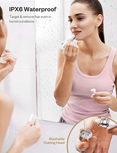 Facial Hair Removal for Women, Anjou Battery Operated Portable Hair Remover, IPX 6 Waterproof, Hair Trimmer for Fingers, Cheeks, Chin, Upper Lip, Arms