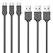 Soundpie Micro USB Cable 3.3ft (1m) 3 Pack - USB 2.0 A to Micro B High Speed - 22AWG Power Rated to 3 amp - Fast Data Sync Charge Cord - Charge Cable for Android Samsung, Cell Phone & Tablet(Black)