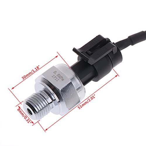 Qisuw Pressure Sensor-G1/4" Inch 5V 0-0.5 MPa Pressure Transducer Sensor Oil Fuel Diesel Gas Water Air