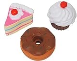 3 Pack Sweets Stress Balls - Includes Stress Cupcake, Stress Slice of Cake and Stress Donut - Stocking Stuffer Set