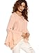 SheIn Women's Crisscross V Neck Bell Sleeve Split Back Blouse - Pink Large