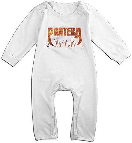 IMMAZM Baby Bodysuit Pantera Band Long-Sleeve Romper T-Shirt White 18 Months