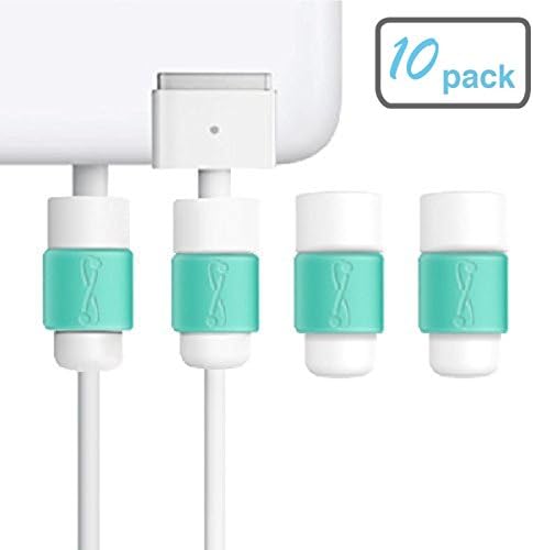 LimitStyle Charging Cord Saver Protector for MagSafe (for MacBook Pro and MacBook Air - Protective for Apple Macbook power Cables (Turquoise, 10 Pack)