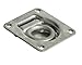 Four Recessed Tie-Down D-Ring Trailer Cargo Load Tie-Down Anchors, Square Floor Recessed-Pan Fitting, Galvanized Steel Countersunk Bolting Holes, Utility Enclosed Trailer Tie-Down
