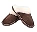 SOSUSHOE Women Slippers Fluffy Fur Slip On House Slippers Soft and Warm House Shoes for Indoor Outdoor, Deep Brown, 8.5-9