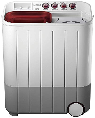 Samsung 6.5 kg Semi-Automatic 5 Star Top Loading Washing Machine (WT667QPNDPGXTL, White and Maroon, Double Storm Pulsator) Samsung 6.5 kg Semi-Automatic 5 Star Top Loading Washing Machine (WT667QPNDPGXTL, White and Maroon, Double Storm Pulsator)