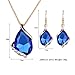 Ezing Women Crystal Pendant Gold Plated Chain Necklace Earring Jewelry Set