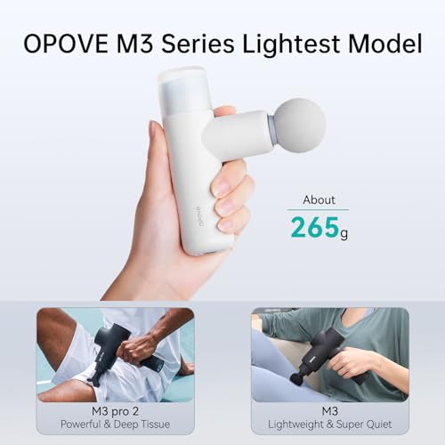 opove M3 Mini Massage Gun for Back Pain Relief, with Facial Mode, 7mm Amplitude, 4 Speed Levels Ultralight Portable and Rechargeable Fascia Gun Active Recovery Women Gifts
