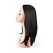 HAIR WAY Half Wigs for Black Women with Drawstring and Combs Medium Length Synthetic Straight Japanese Fiber Wig 3/4 Head for Daily Wear 16inches #1B
