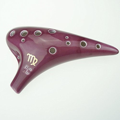 12 Hole Zodiac "Virgo" Ocarina,Ceramic Ocarina,Alto C Ocarina,Well Tuned by OcarinaWind