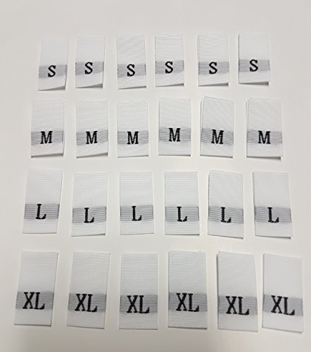 Mixed Woven Size Labels (XS S M L XL) Clothing Size Labels Size Tags White Garments Size Labels Hot Cut Sew In Labels Folded Labels Pack of 500 Labels