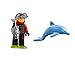 LEGO City Beach Minifigure: Scuba Diver (w/ Silver Fish & Dolphin Combo) 60153