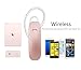 GLCON G-01 Wireless Headset with Microphone Mic,Voice Command,Caller Number Prompt,Bluetooth Headphones Ear Buds for iPhone X 8 7 7s 6s plus,Galaxy S8 S6 Edge Nokia Blackberry Smartphones (Rose Gold)