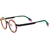 FONEX Acetate Titanium Glasses Frame Women Round Eyeglasses Vintage Eyewear F85816